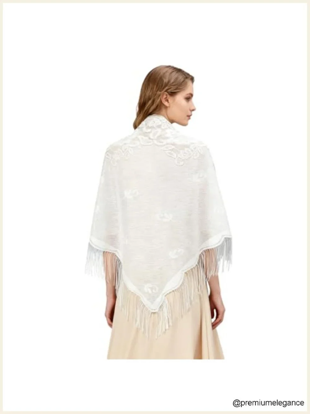 Nylon Hollow Tassel Triangle Scarf Shawl Wrap for Women Breathable Plus Size
